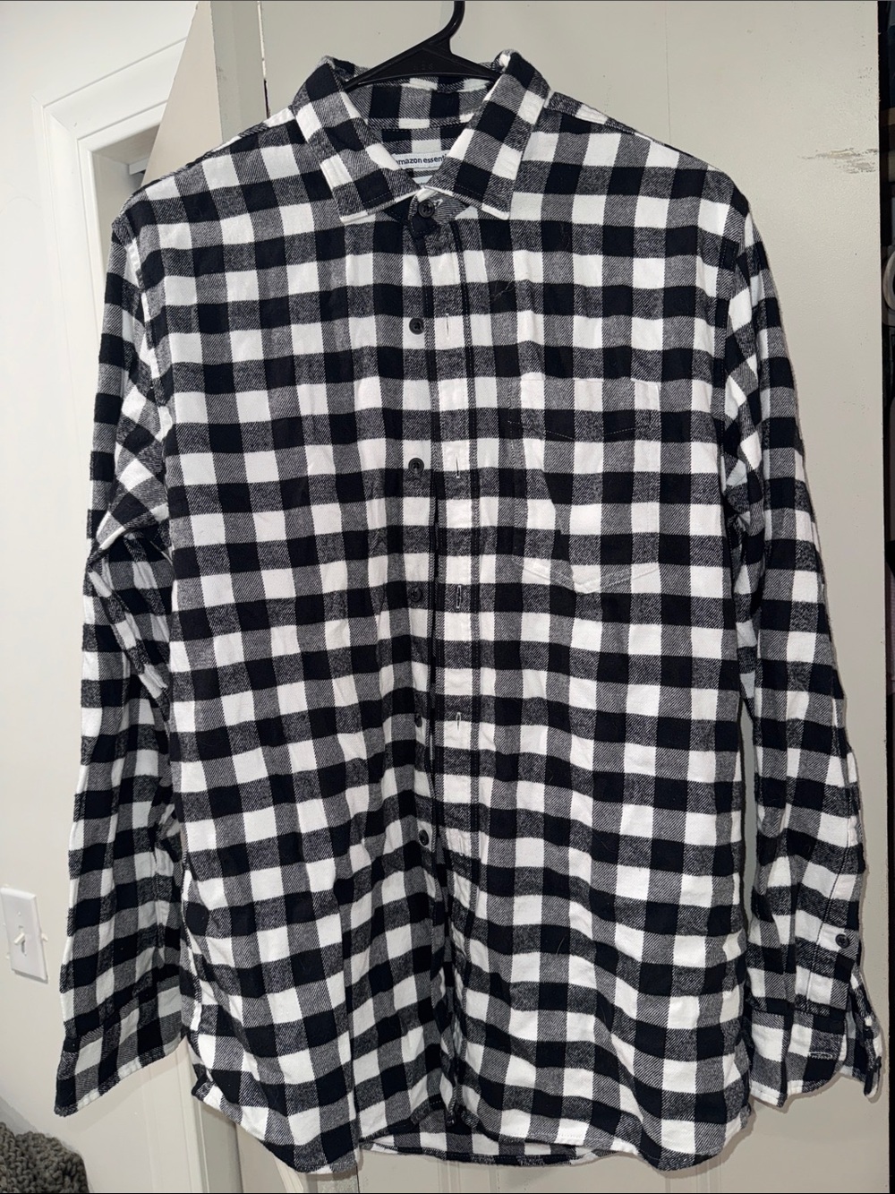 Amazon Essentials Black and White Check Button-Down Shirt